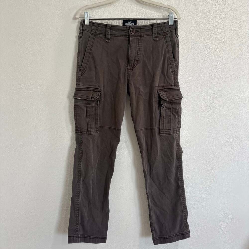 Hollister Mens Taupe Cargo Pants Straight Leg Y2K Skater Utility Grunge 29x30